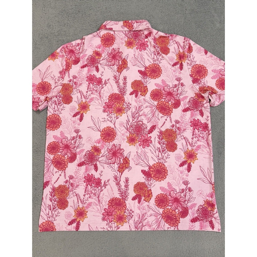 Sunday Swagger Polo Shirt Men's 2XL Performance Golf Tropical Floral AOP Wicking - Picture 5 of 8